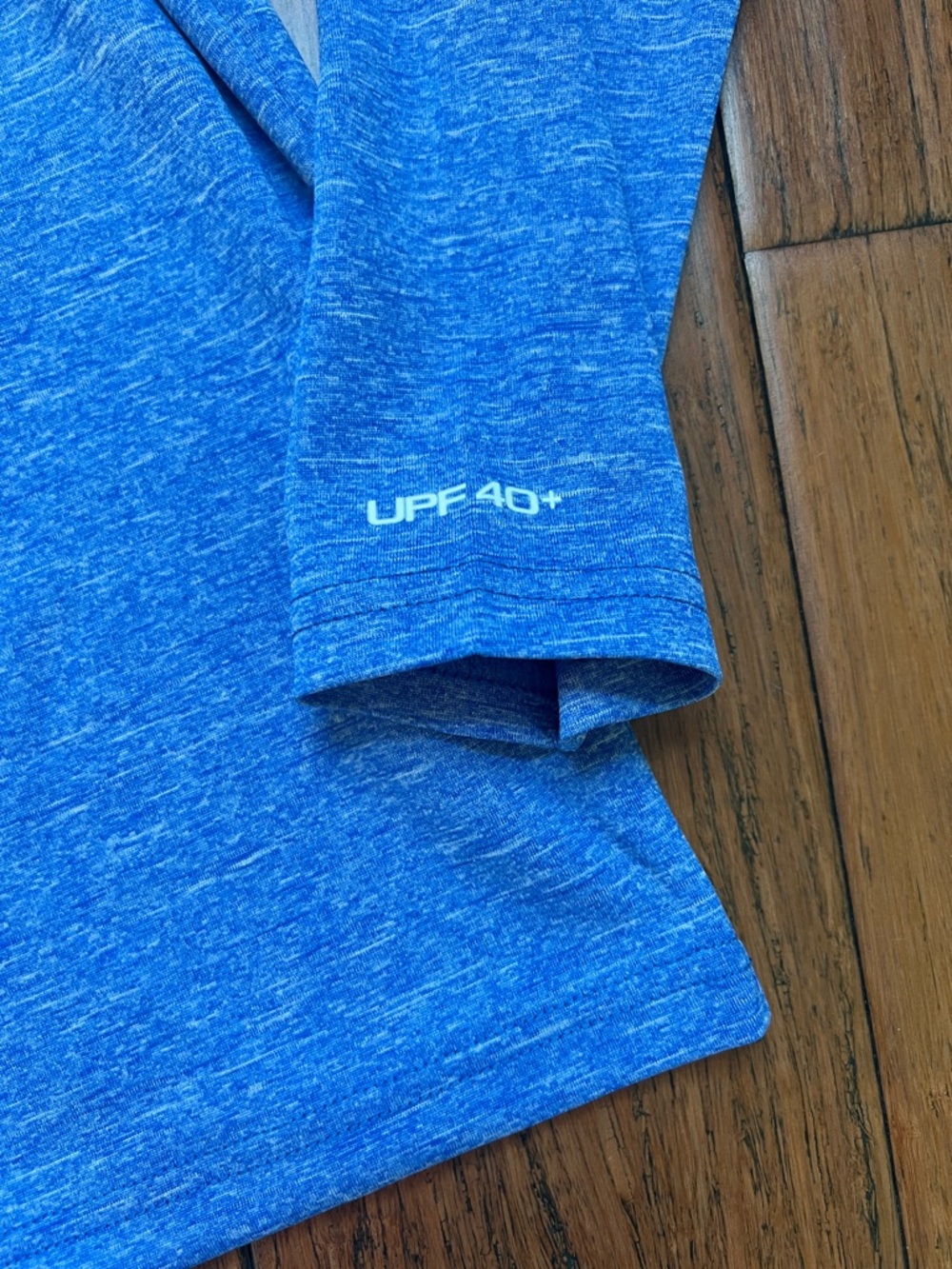 Nike Blue Heather Long Sleeve Dri-FIT Tee with Silver Swoosh - Picture 4 of 5